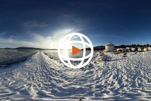 360-bilde av en fjære på vinter